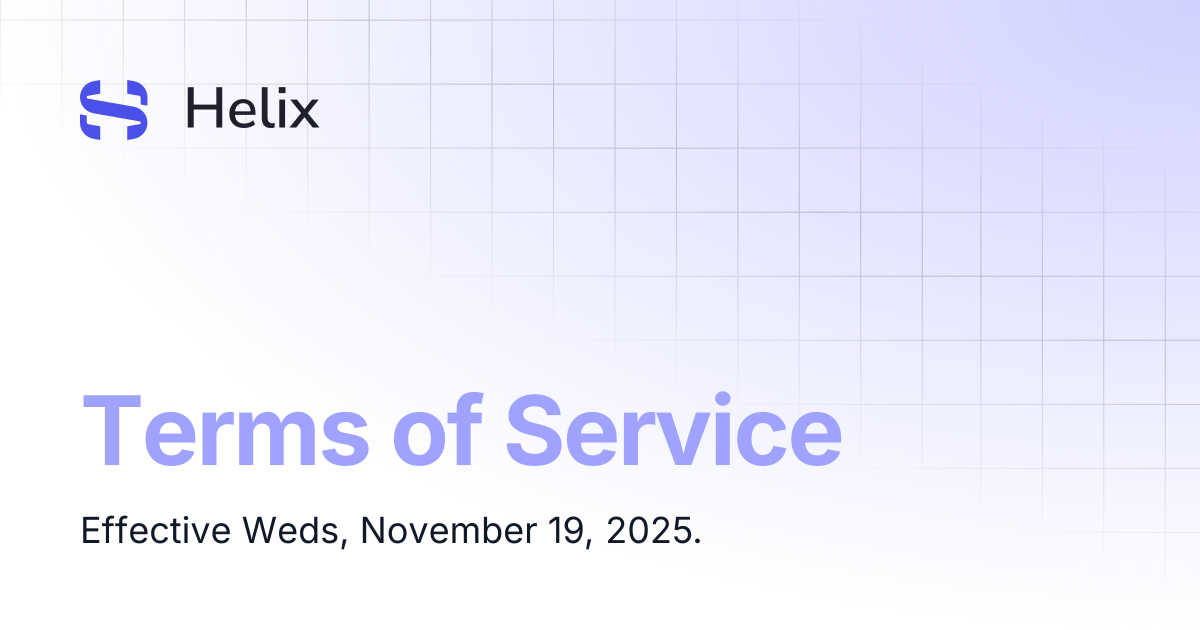 Terms of Service | Documentation | Helix Docs